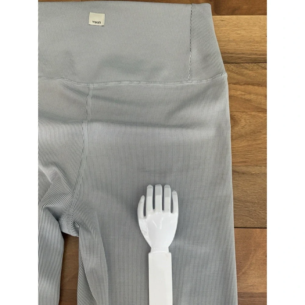 Vouri Lux Rib Studio Leggings High Rise Pale Gray Ribbed Size S - Picture 8 of 9